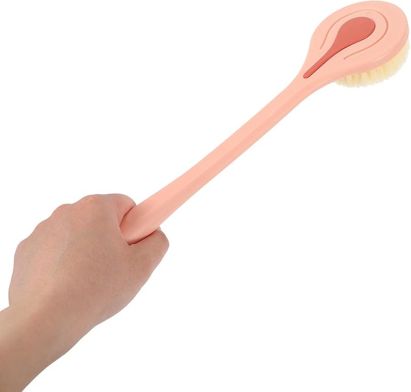 Pink Long Handle Back Scrubber Bath Brush with Soft Bristles Body Exfoliating Tool for Men and Women - Image 4